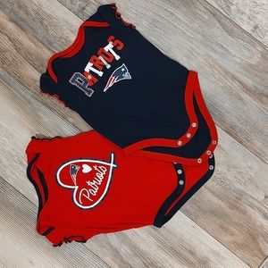 Set of two NFL Patriots Onesies 3-6 months